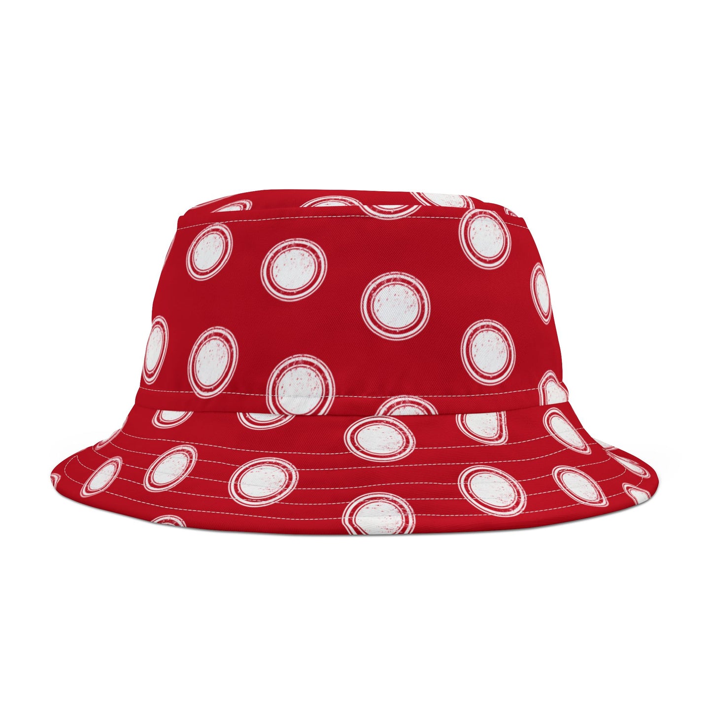 Minimal Vibes Bucket Hat – Red & White