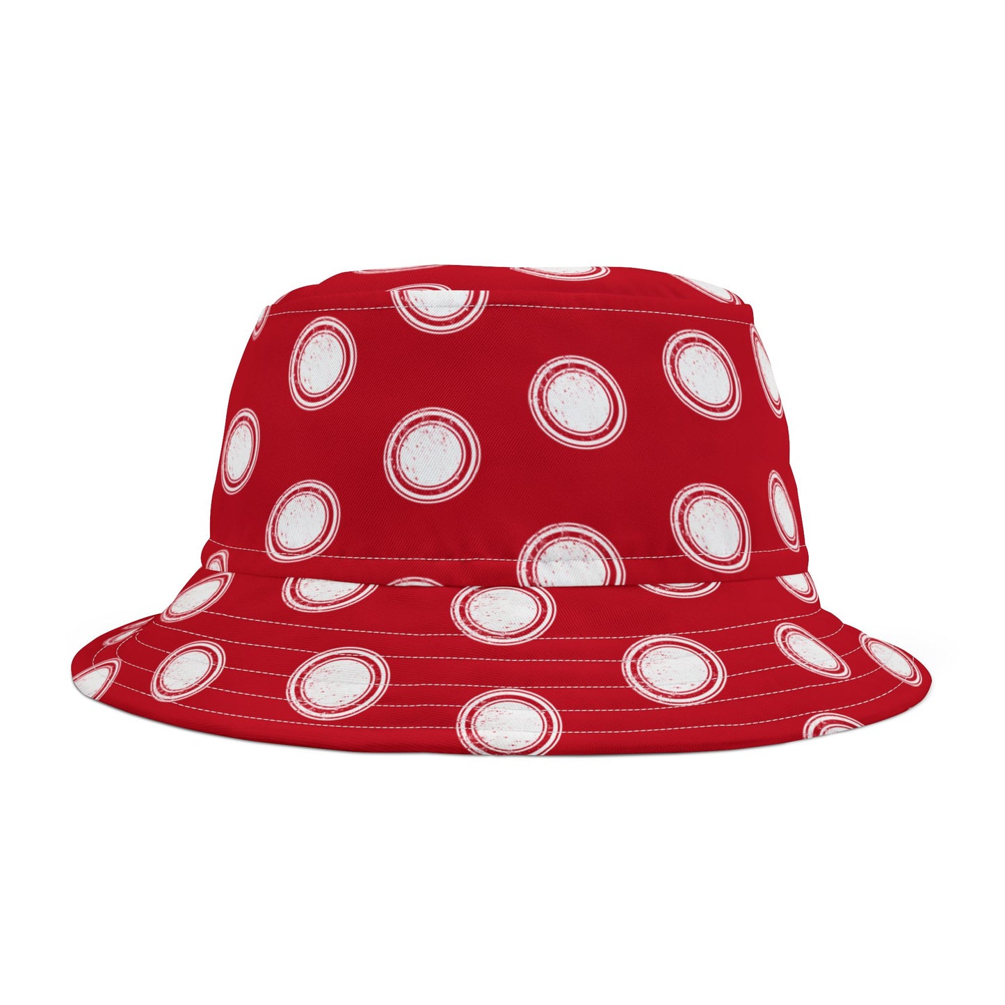 Minimal Vibes Bucket Hat – Red & White